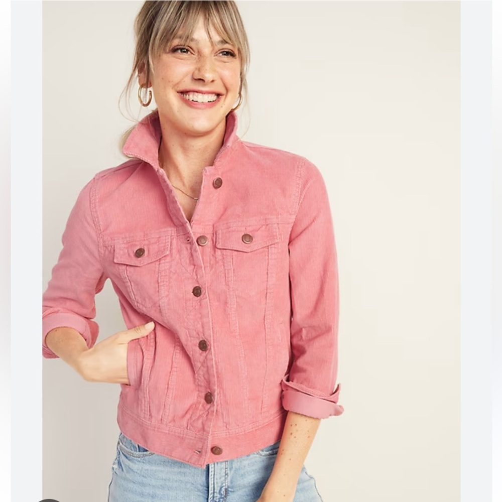 Old Navy Corduroy Trucker jean Jacket for Women pink XXL.